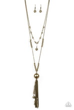 Load image into Gallery viewer, Bold, brass Necklace, long and two layers