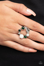 Load image into Gallery viewer, Butterfly Bustle - Green Ring - Paparazzi Accessories - VJ Bedazzled Jewelry