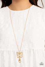 Load image into Gallery viewer, Gives Me Butterflies - Gold - Paparazzi Accessories - VJ Bedazzled Jewelry