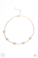 Load image into Gallery viewer, Fluttering Fanatic - Gold - Paparazzi Accessories - VJ Bedazzled Jewelry