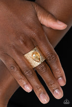 Load image into Gallery viewer, Singed Shape - Gold - Paparazzi Accessories - VJ Bedazzled Jewelry