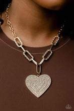 Load image into Gallery viewer, Roadside Romance - Gold Paparazzi Accessories - VJ Bedazzled Jewelry
