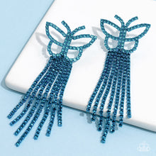 Load image into Gallery viewer, Billowing Butterflies - Blue Paparazzi Accessories - VJ Bedazzled Jewelry