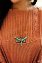 Load image into Gallery viewer, FLYING Low - Brass Paparazzi Accessories - VJ Bedazzled Jewelry