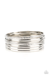 Stackable Shimmer - Silver Bracelet Paparazzi Accessories