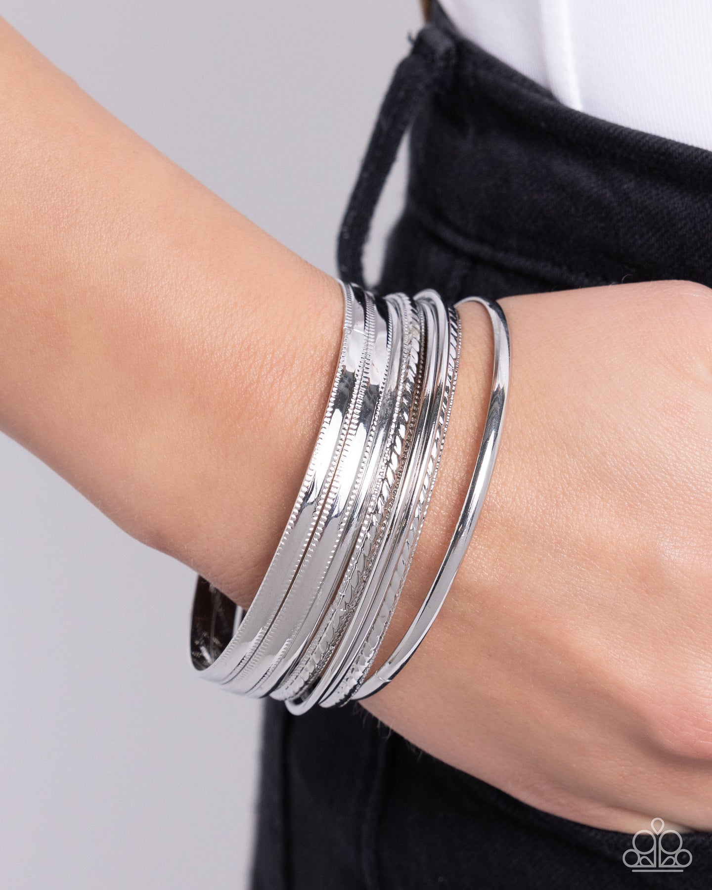 Stackable Shimmer - Silver Bracelet Paparazzi Accessories
