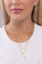 Load image into Gallery viewer, Half of My Heart- Gold Paparazzi Accessories
