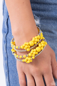 Compelling Clouds - Yellow Paparazzi Accessories