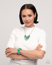 Load image into Gallery viewer, Fashionable Fringe - Green Paparazzi Accessories
