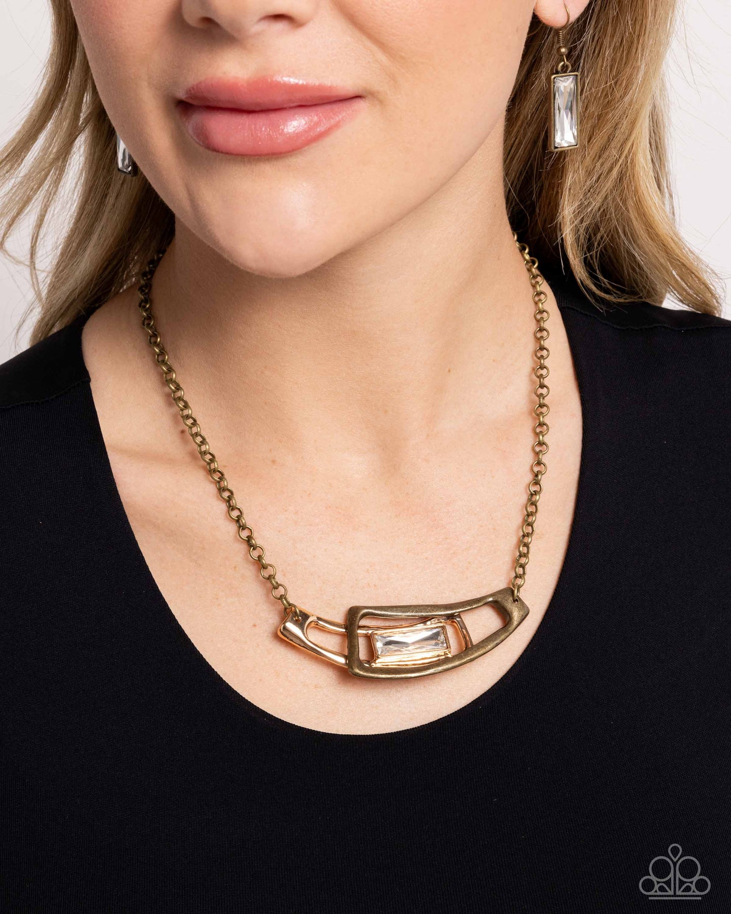 Interlocked Improv - Brass Paparazzi Accessories