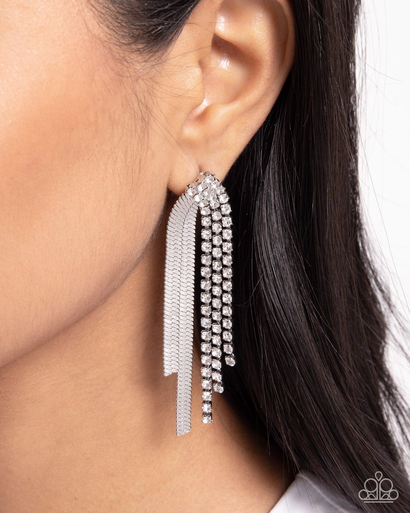Dramatic Downpour - White Paparazzi Accessories