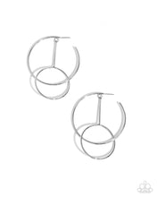 Load image into Gallery viewer, Dreaming of Hoops - Silver Paparazzi Accessories
