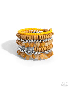 Plentiful Pizzazz - Yellow Paparazzi Accessories