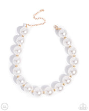 Load image into Gallery viewer, Pronounced Pearls - Gold Paparazzi Accessories
