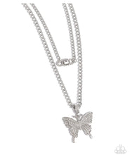Load image into Gallery viewer, Aerial Arrangement - White Butterfly Necklace - Paparazzi
