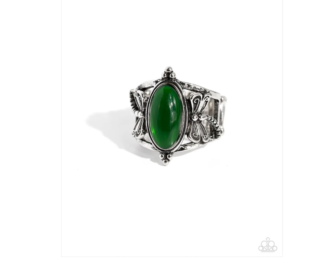 Dance of the Dragonflies - green - Paparazzi ring