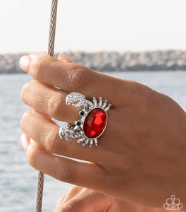 Crab Confidence - red - Paparazzi ring