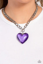 Load image into Gallery viewer, Glassy Hero Necklace  Purple - VJ Bedazzled Jewelry
