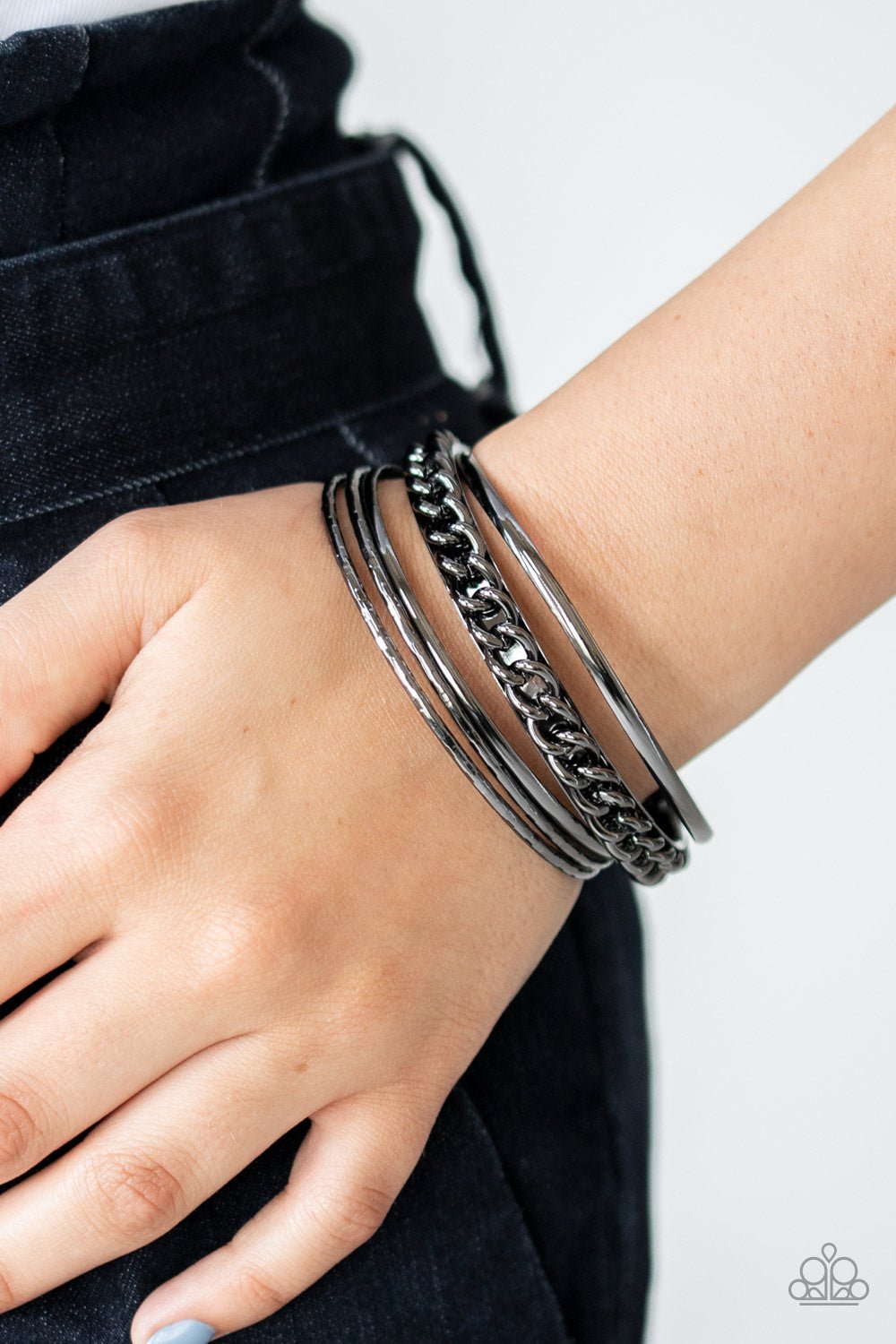 A Piece of The Action - Black - VJ Bedazzled Jewelry
