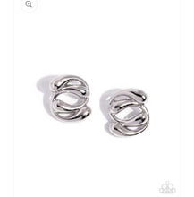 Load image into Gallery viewer, Swirled Sass - silver - Paparazzi earrings
