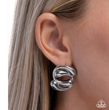 Load image into Gallery viewer, Swirled Sass - silver - Paparazzi earrings
