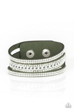 Load image into Gallery viewer, Rollin In Rhinestones - Green Paparazzi Accessories - VJ Bedazzled Jewelry
