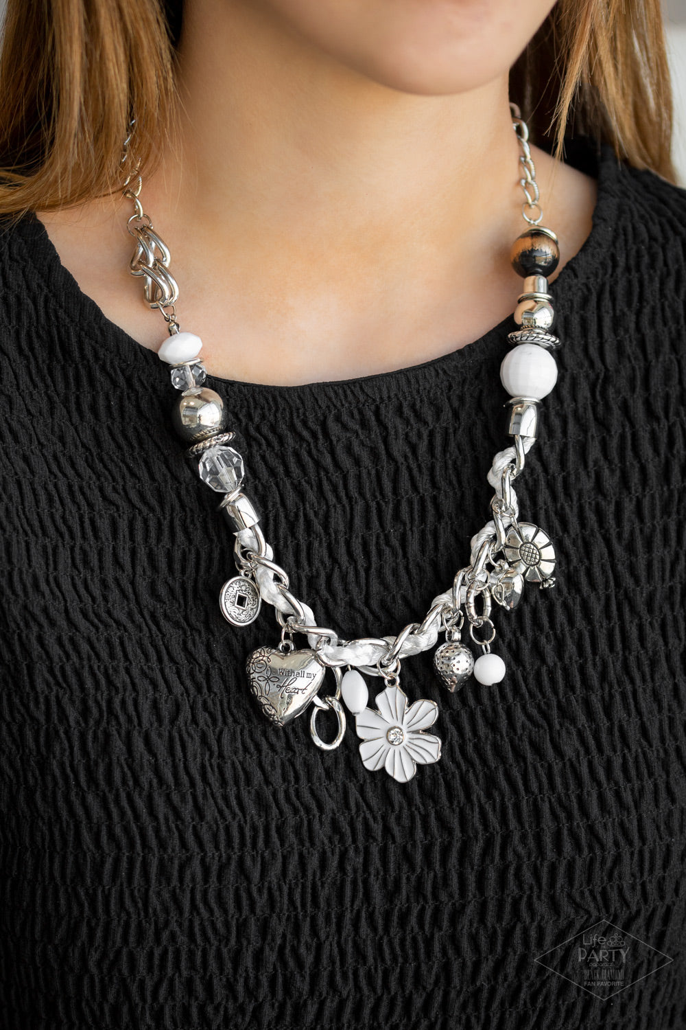 Charmed I am sure, white - VJ Bedazzled Jewelry