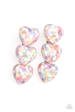 Heart full of Confetti- multi hair clip - VJ Bedazzled Jewelry