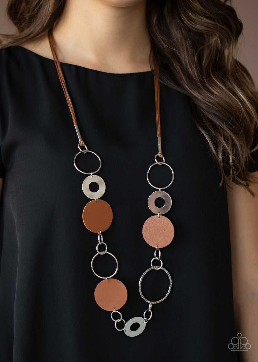 Sooner or LEATHER - brown - VJ Bedazzled Jewelry
