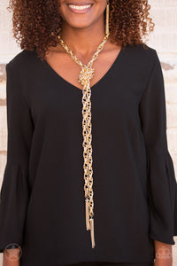 SCARFed for Attention - Gold - VJ Bedazzled Jewelry