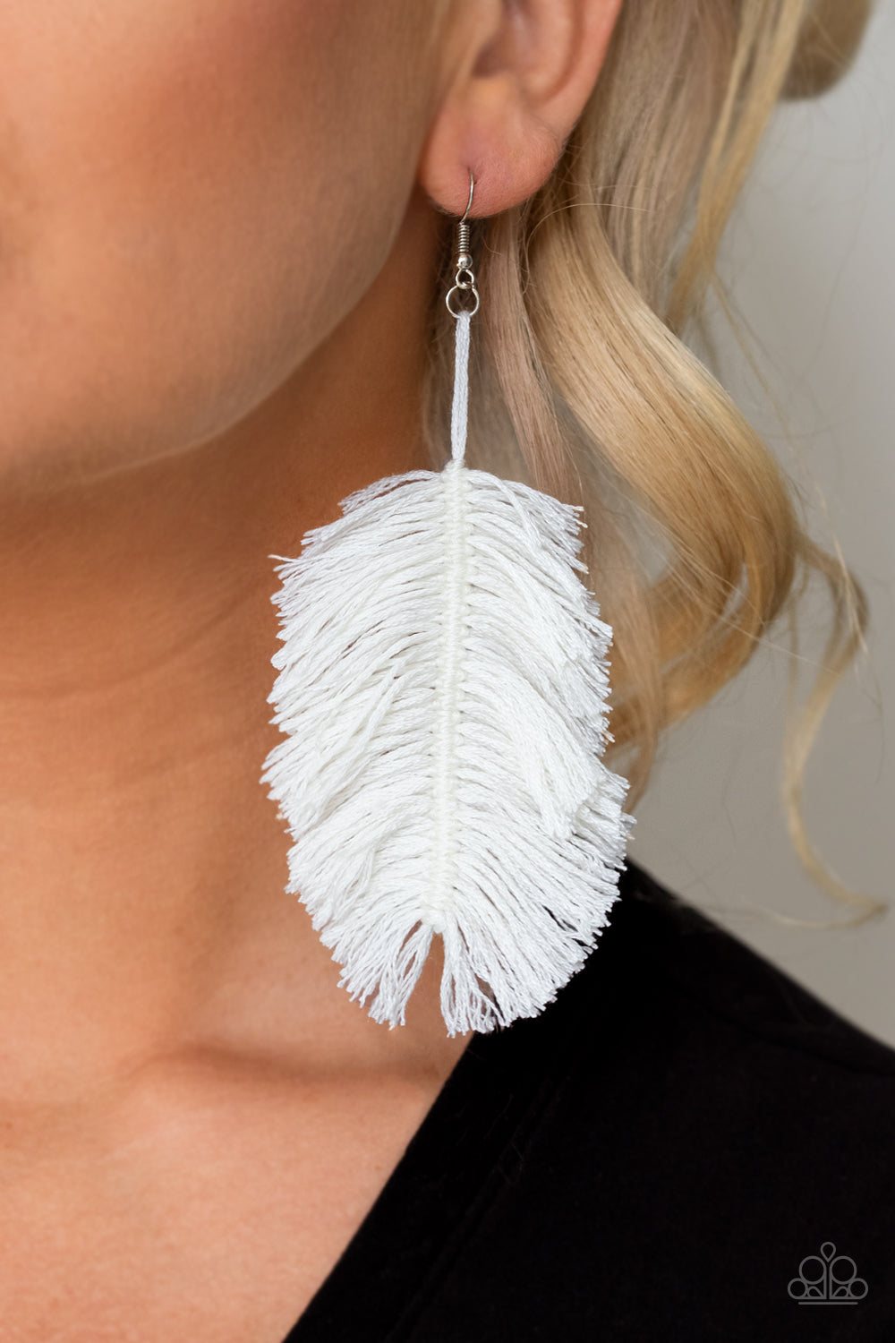 Hanging by a thread white - VJ Bedazzled Jewelry
