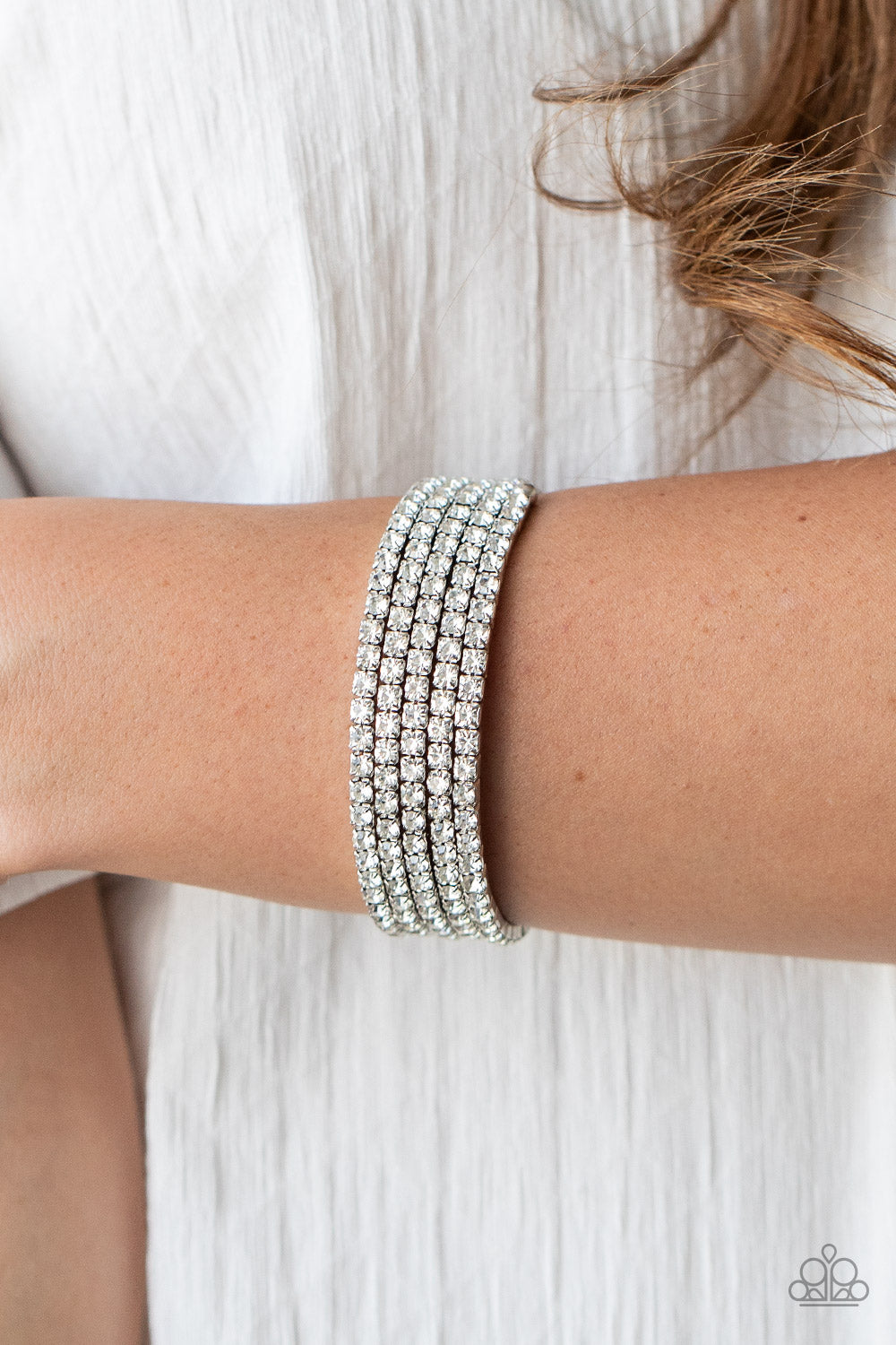 The GLOW Digger - White Bracelet - VJ Bedazzled Jewelry