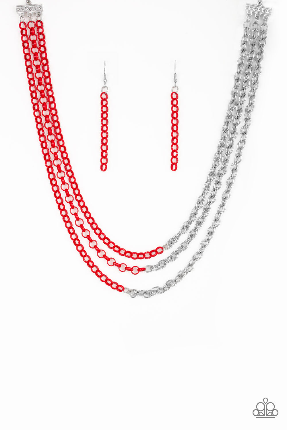 Turn Up The Volume Red Necklace - VJ Bedazzled Jewelry