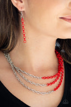 Load image into Gallery viewer, Turn Up The Volume Red Necklace - VJ Bedazzled Jewelry
