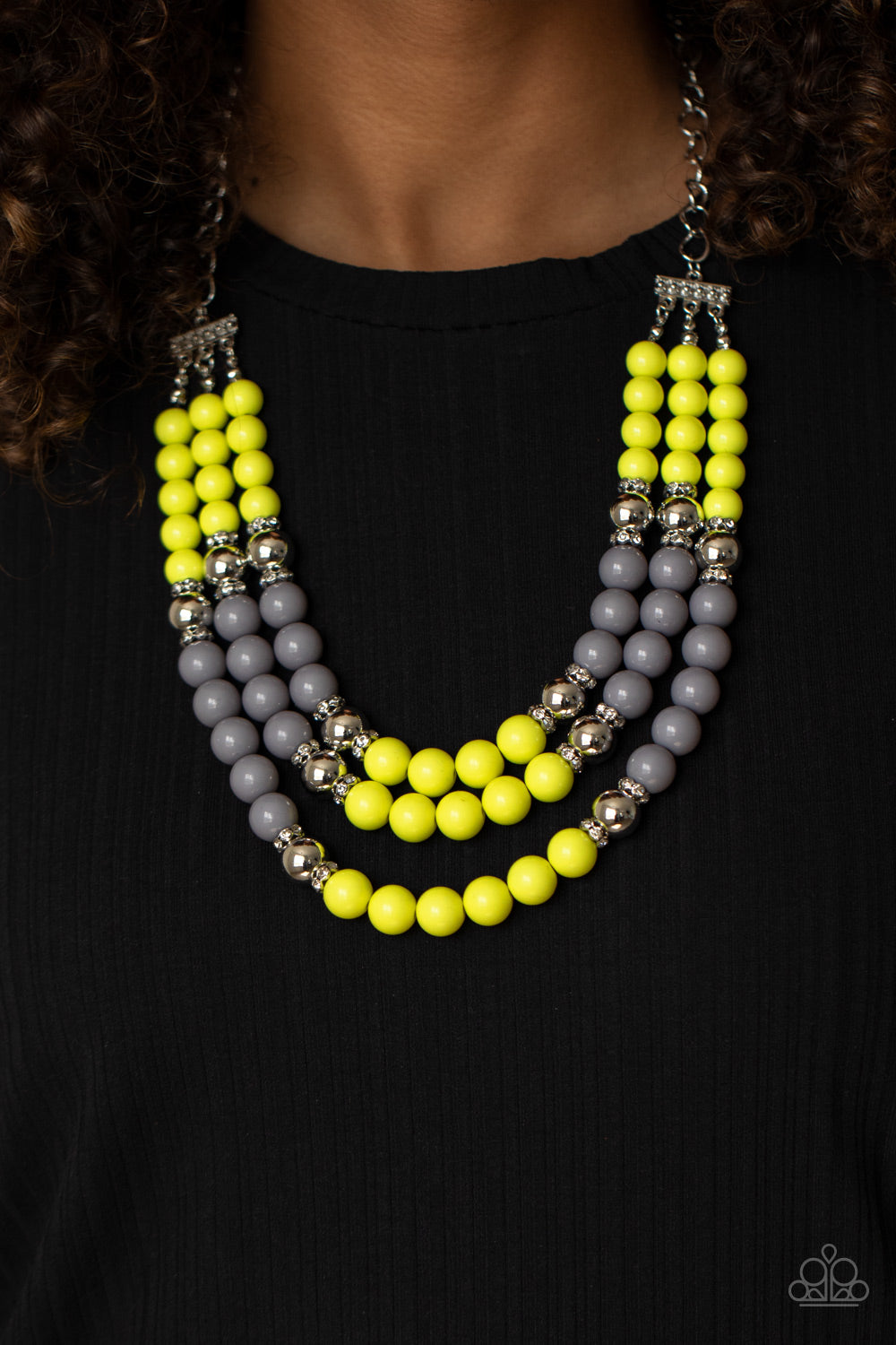 BEAD Your Own Drum - Yellow Necklace - VJ Bedazzled Jewelry