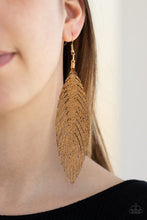 Load image into Gallery viewer, Feather Fantasy - Gold - VJ Bedazzled Jewelry
