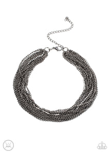 Catch You LAYER! - Black Necklace - VJ Bedazzled Jewelry