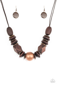 Grand Turks Getaway Brown Necklace - VJ Bedazzled Jewelry