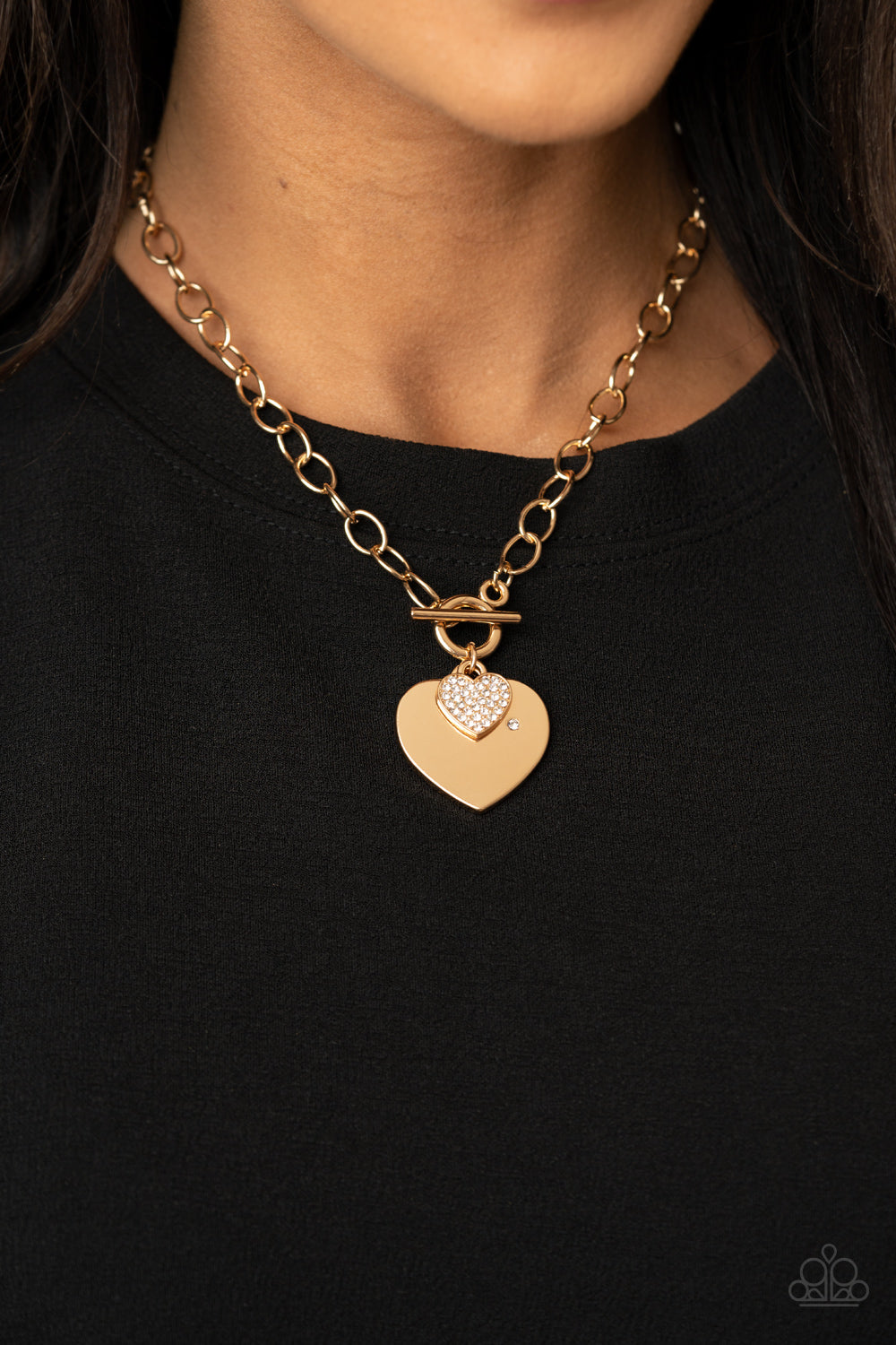 Heart Stopping Sparkle gold - VJ Bedazzled Jewelry