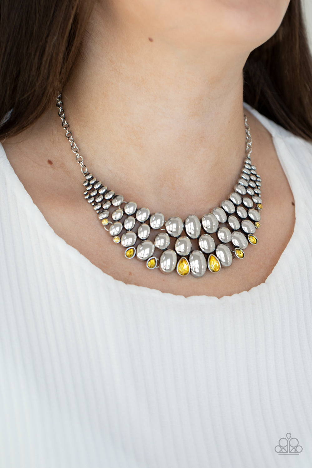 Powerhouse Party - Yellow - VJ Bedazzled Jewelry