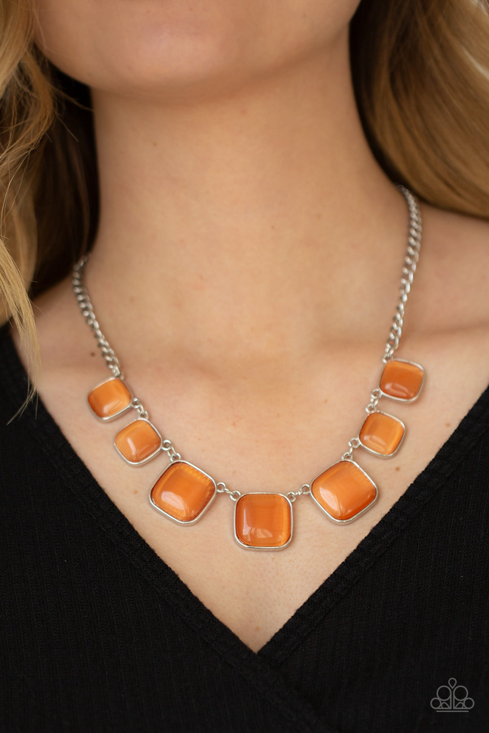 Aura Allure - Orange-Paparazzi Accessories - VJ Bedazzled Jewelry
