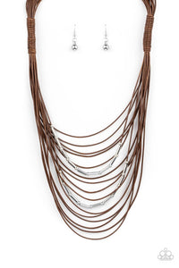 Nice CORD-ination - Brown Paparazzi Accessories - VJ Bedazzled Jewelry