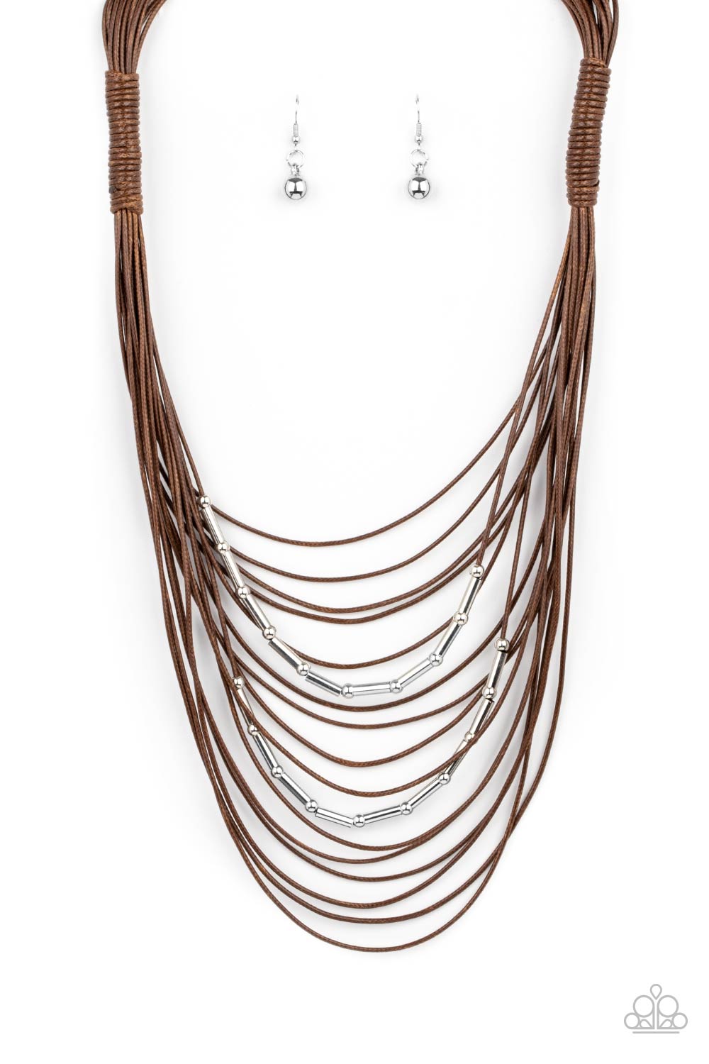 Nice CORD-ination - Brown Paparazzi Accessories - VJ Bedazzled Jewelry