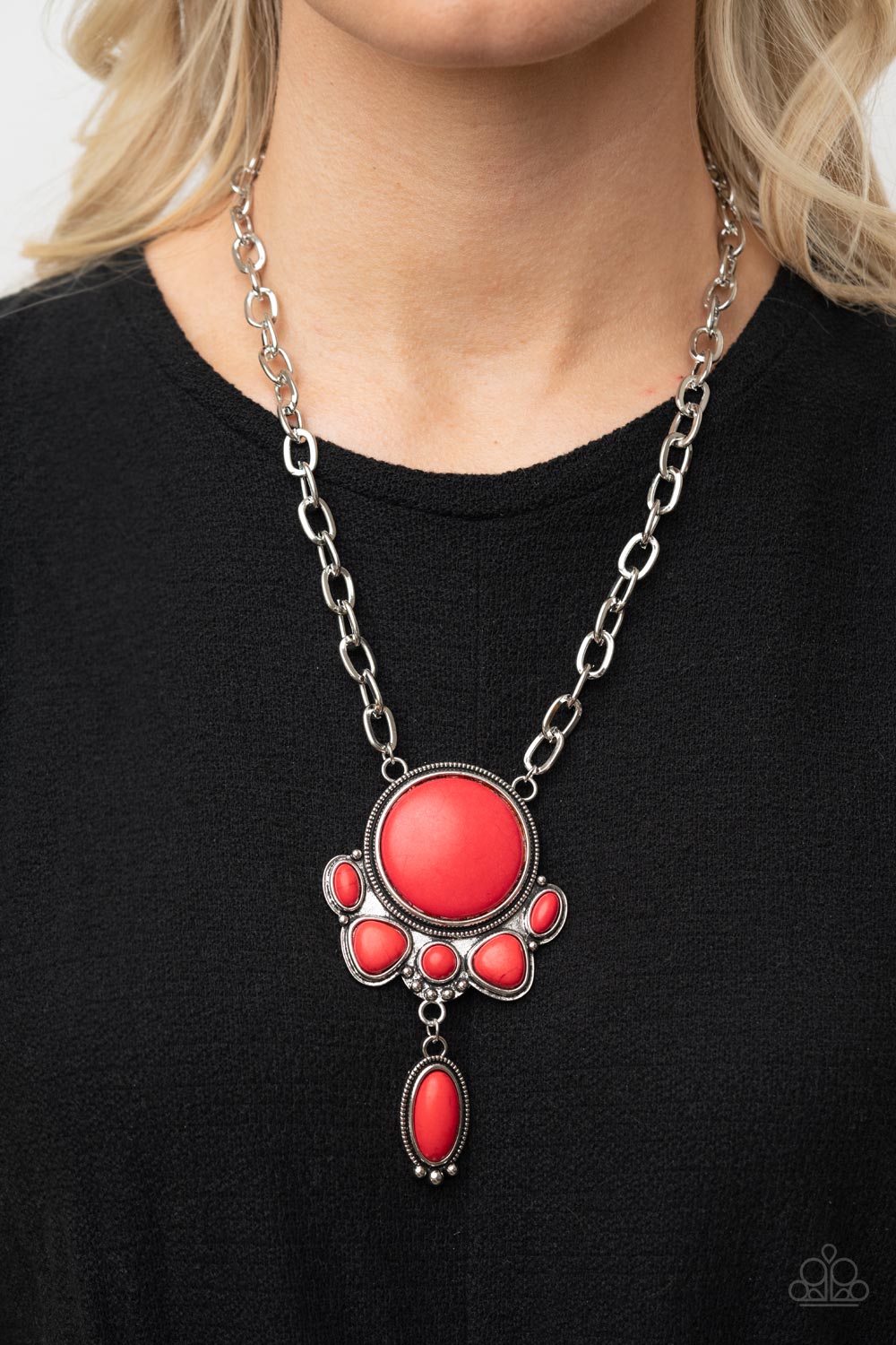 Geographically Gorgeous - Red - VJ Bedazzled Jewelry