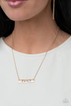 Load image into Gallery viewer, Living The Mom Life - Gold Paparazzi Accessories - VJ Bedazzled Jewelry
