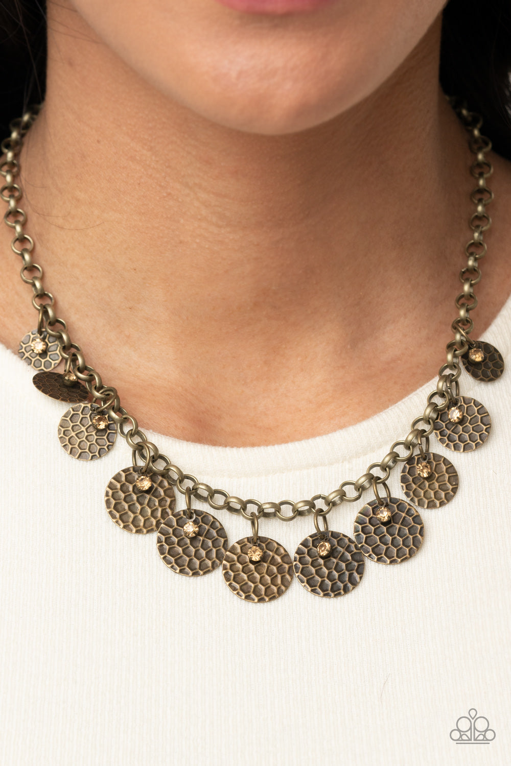 Delightfully Dappled - Brass - VJ Bedazzled Jewelry
