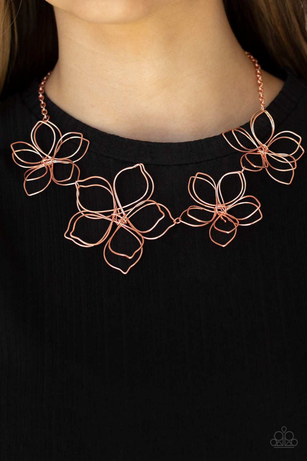 Flower Garden Fashionista - Copper - VJ Bedazzled Jewelry