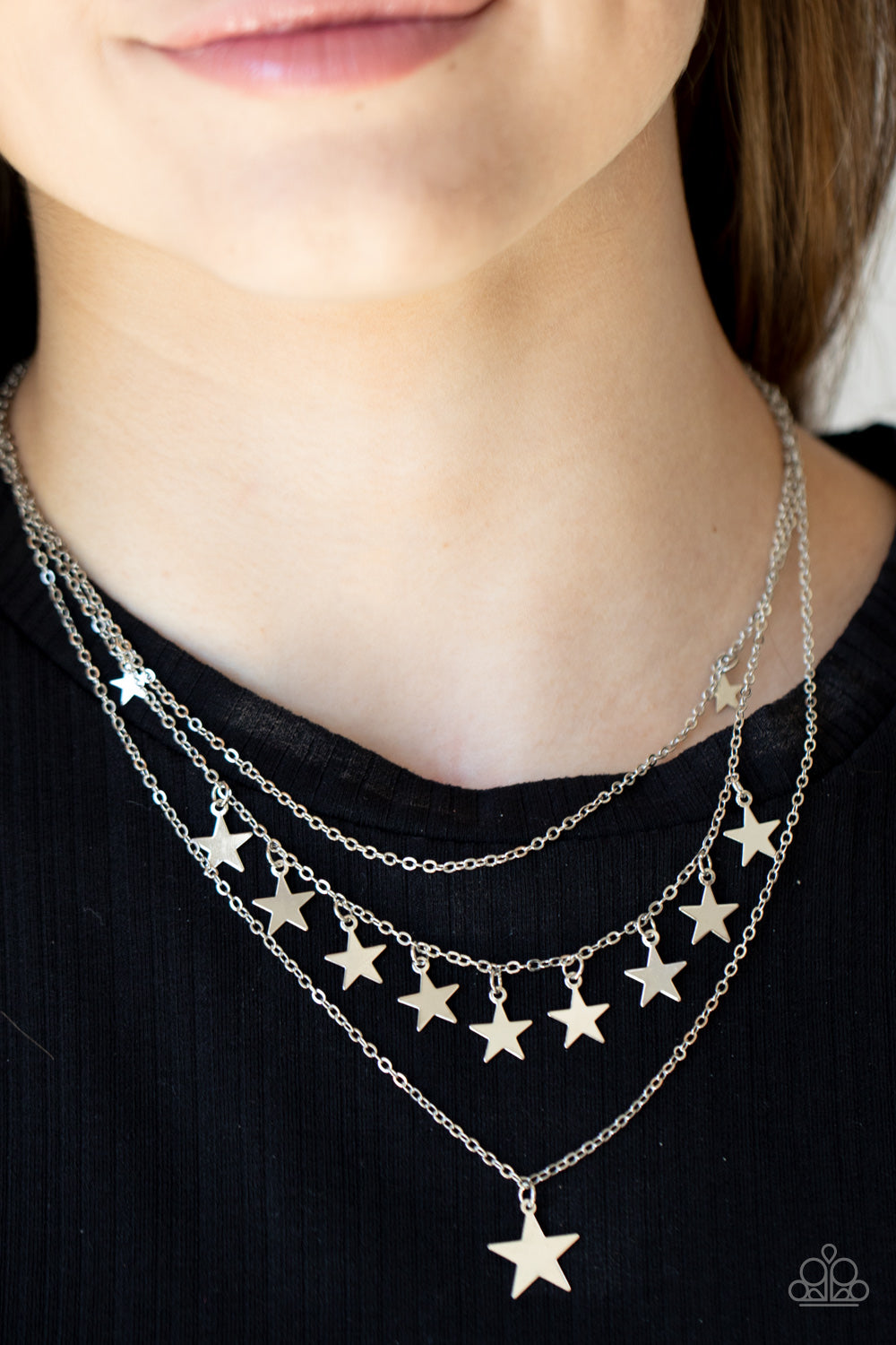 Americana Girl - Silver-Paparazzi Accessories - VJ Bedazzled Jewelry