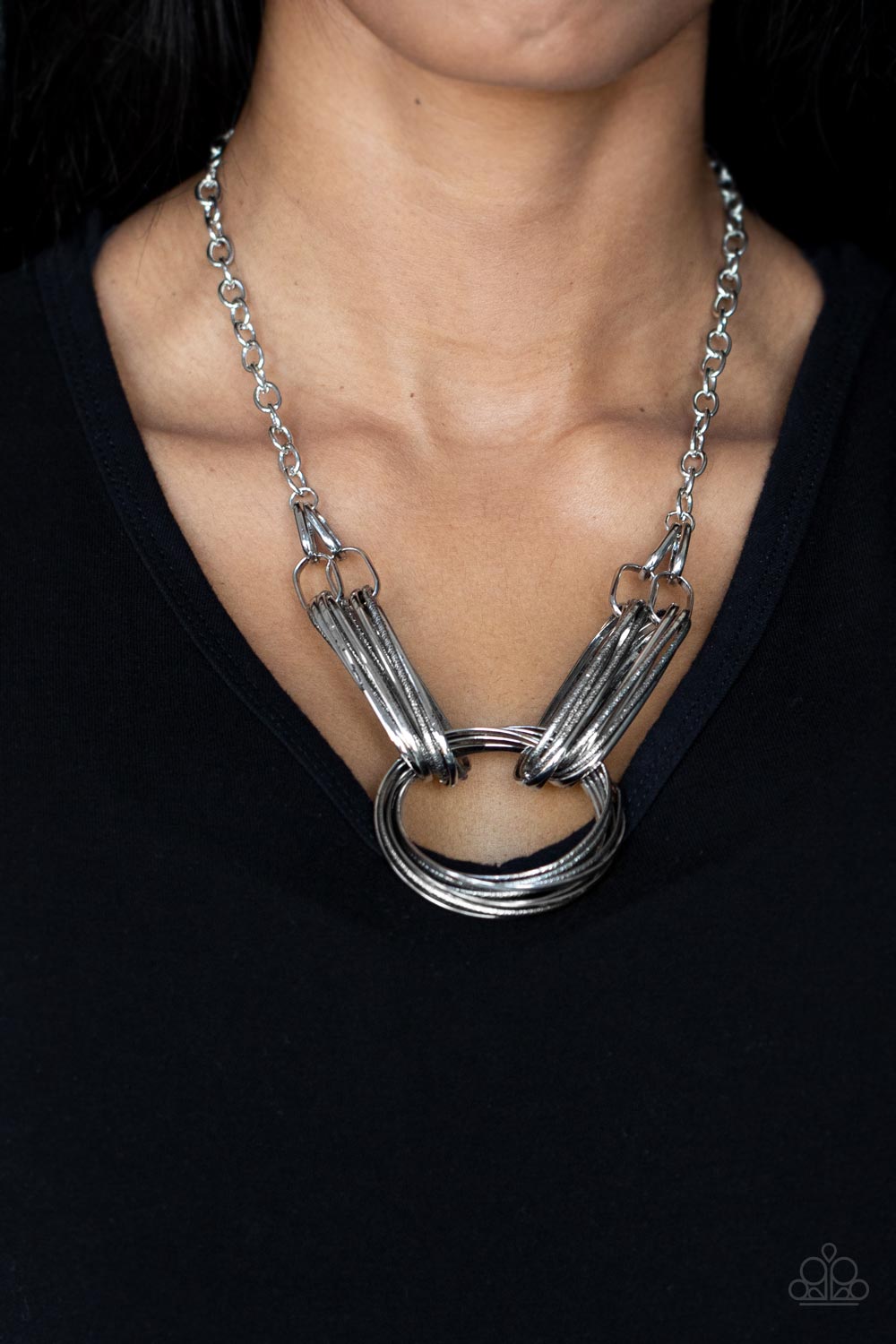 Lip Sync Links - Silver - VJ Bedazzled Jewelry