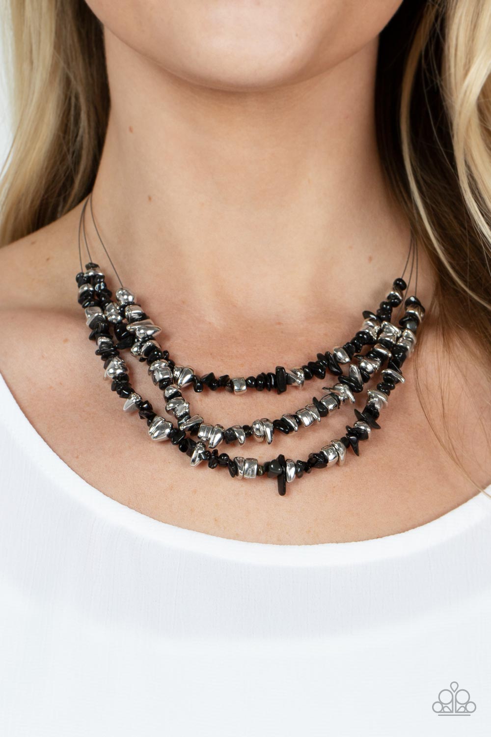 Placid Pebbles - Black - VJ Bedazzled Jewelry